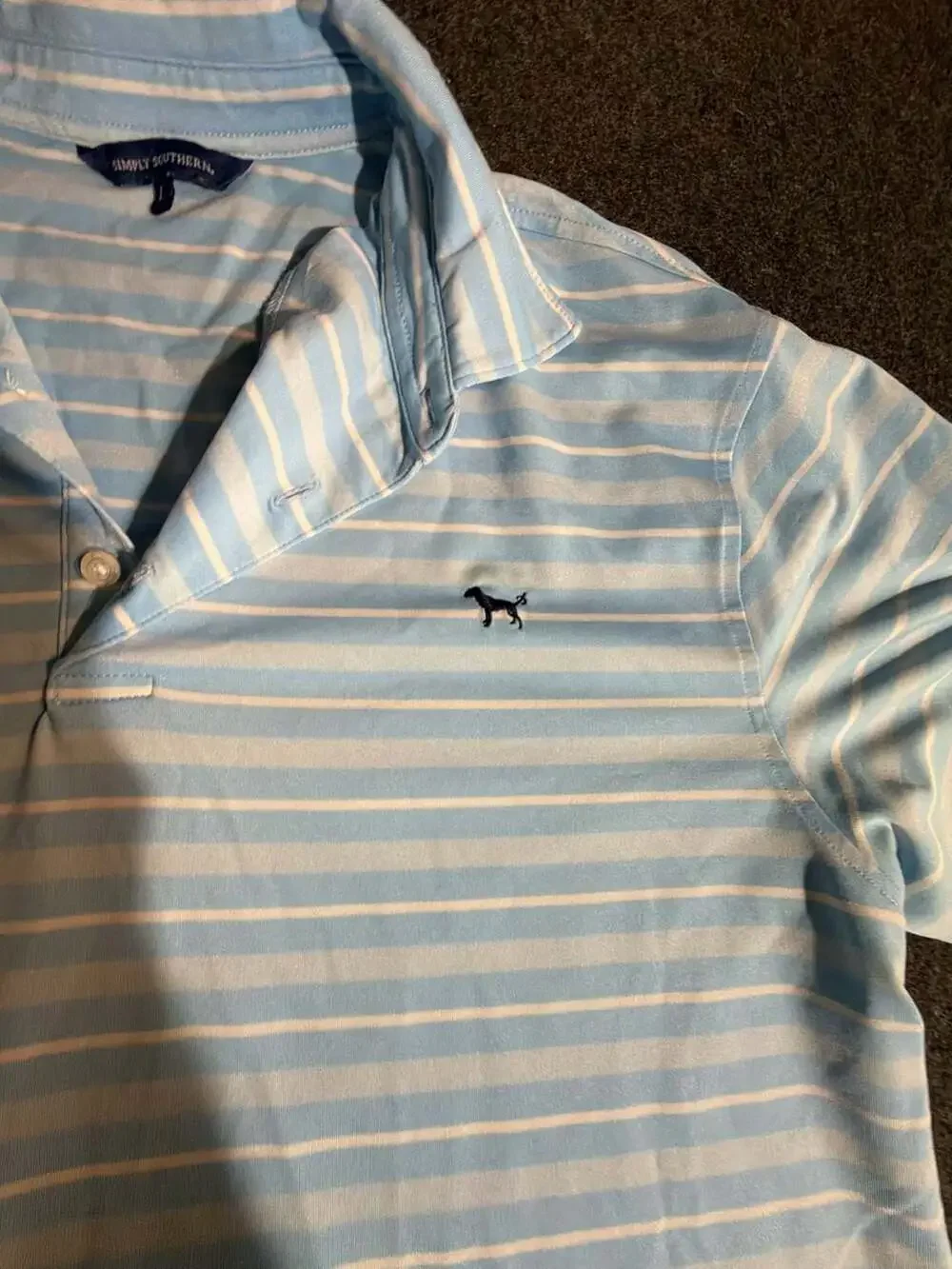 Simply Southern Men's Striped Performance Polo Shirt